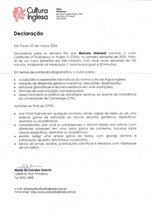 Inglês Proficiente Cultura Inglesa