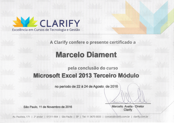 Excel Avançado Clarify
