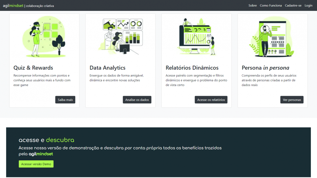 Plataforma de Inovação e Agilismo Agilmindset Tela 02