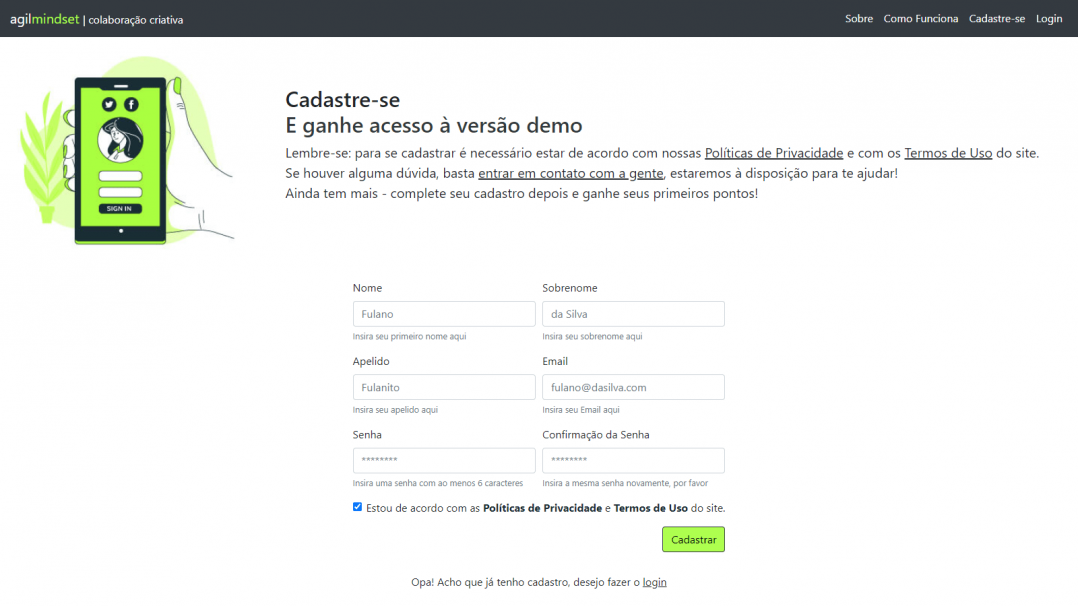 Plataforma de Inovação e Agilismo Agilmindset Tela 05