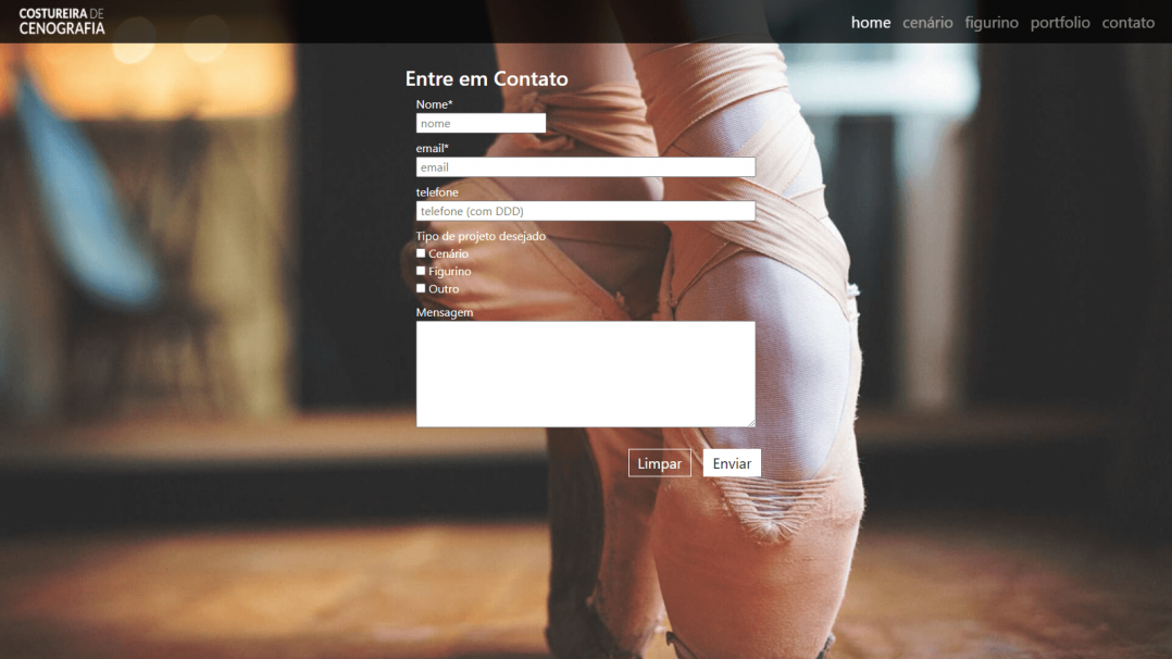 Site Institucional Single Page Costureira de Cenografia Tela 05