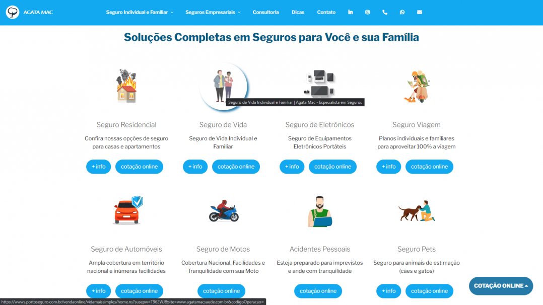Site Institucional e Comercial Gerenciável WordPress Agata Mac Tela 02