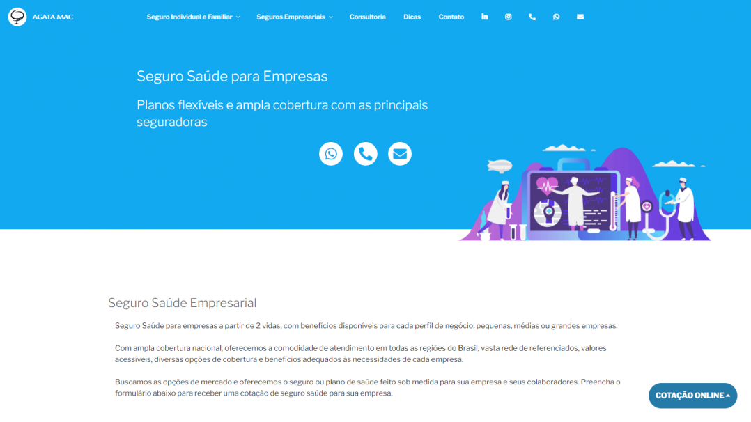Site Institucional e Comercial Gerenciável WordPress Agata Mac Tela 03