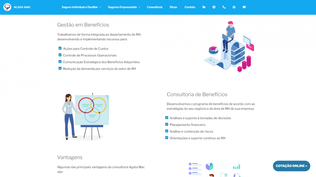 Site Institucional e Comercial Gerenciável WordPress Agata Mac Tela 04
