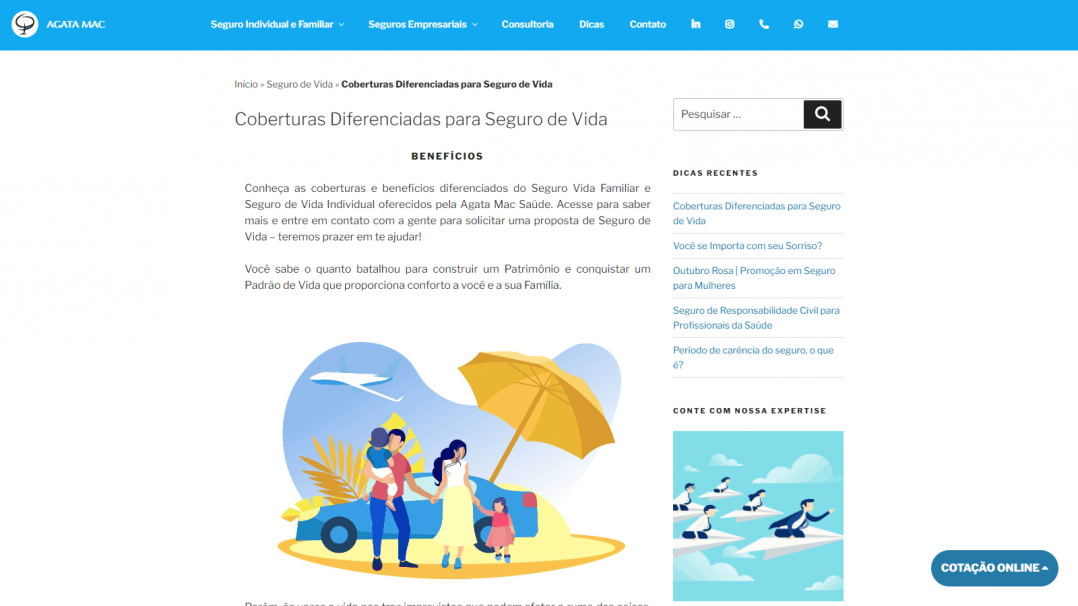 Site Institucional e Comercial Gerenciável WordPress Agata Mac Tela 05