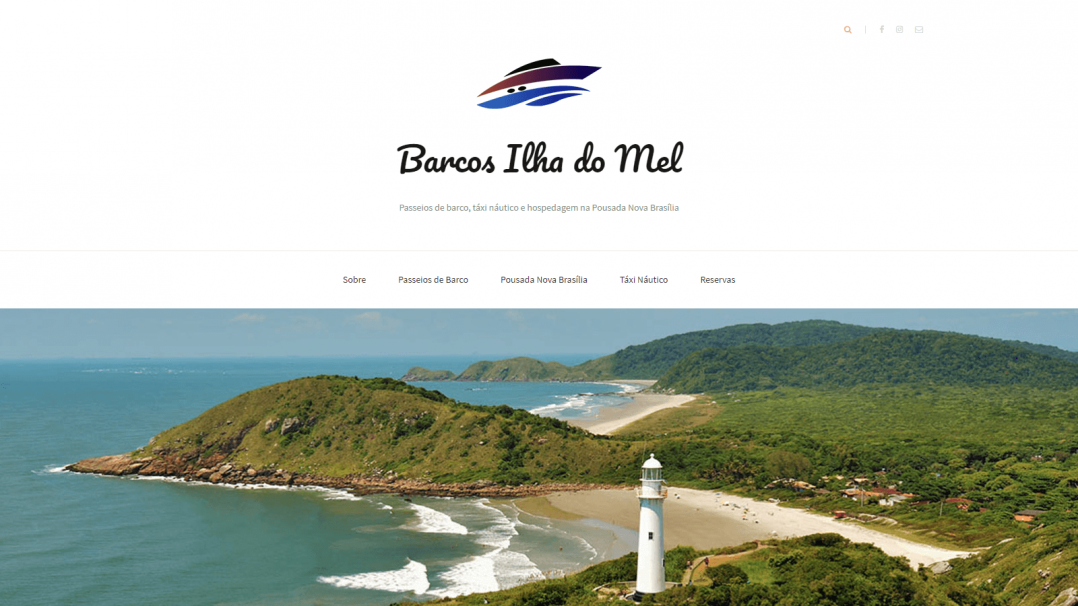 Site Institucional e Blog Gerenciável WordPress Barcos Ilha do Mel Tela 01