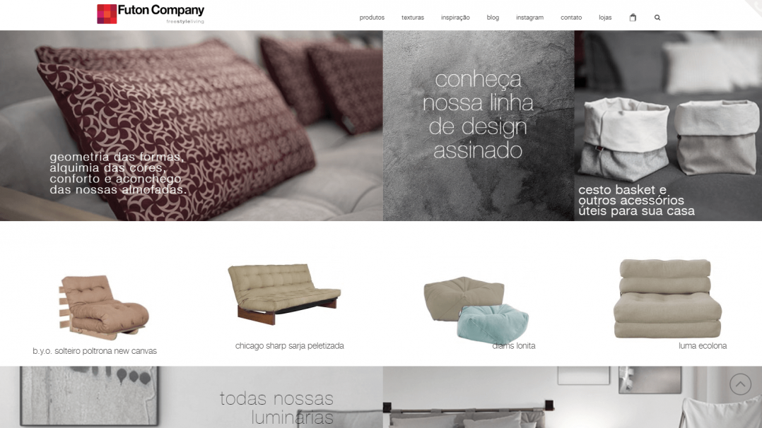 Site Comercial Gerenciável WordPress Futon Company Tela 01