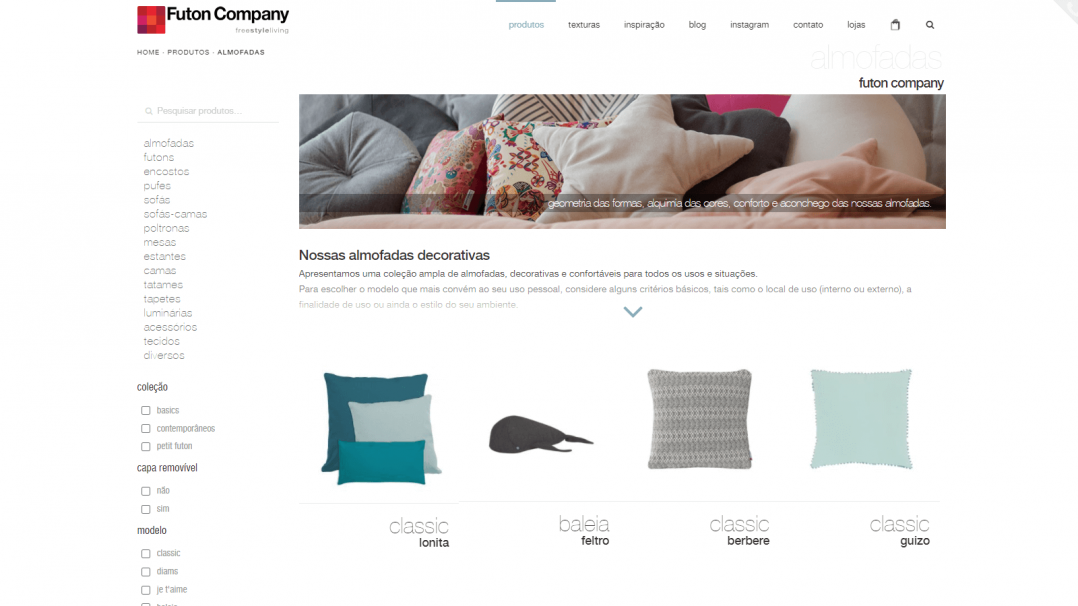 Site Comercial Gerenciável WordPress Futon Company Tela 02