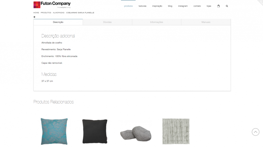 Site Comercial Gerenciável WordPress Futon Company Tela 04