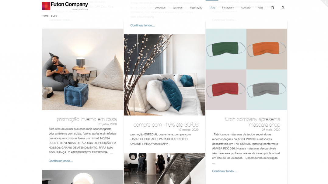 Site Comercial Gerenciável WordPress Futon Company Tela 05