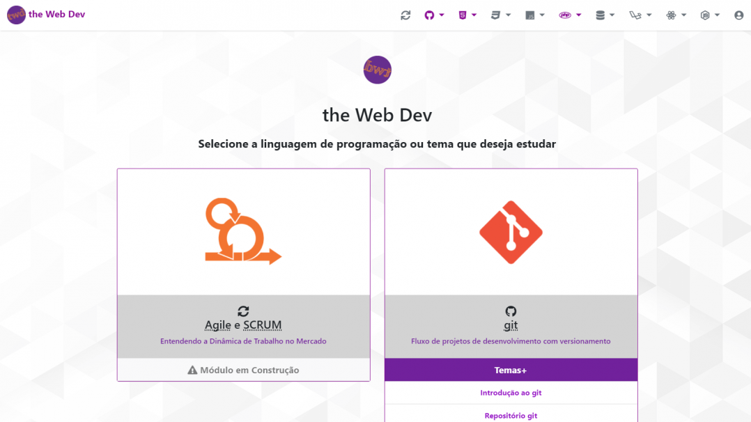 Portal de Estudos de Programação Web The Web Dev Tela 03