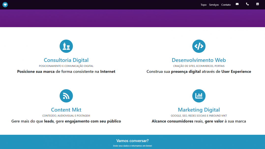Site Institucional Single Page Djament Tela 02